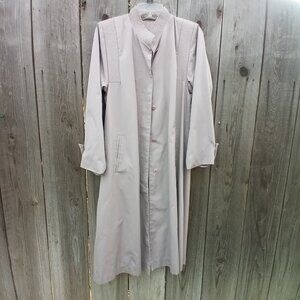 70S GABARDINES COAT FLEET STREET WOMEN SZ 8 GRAY LAVANDER LONG BUTTON POCKTES